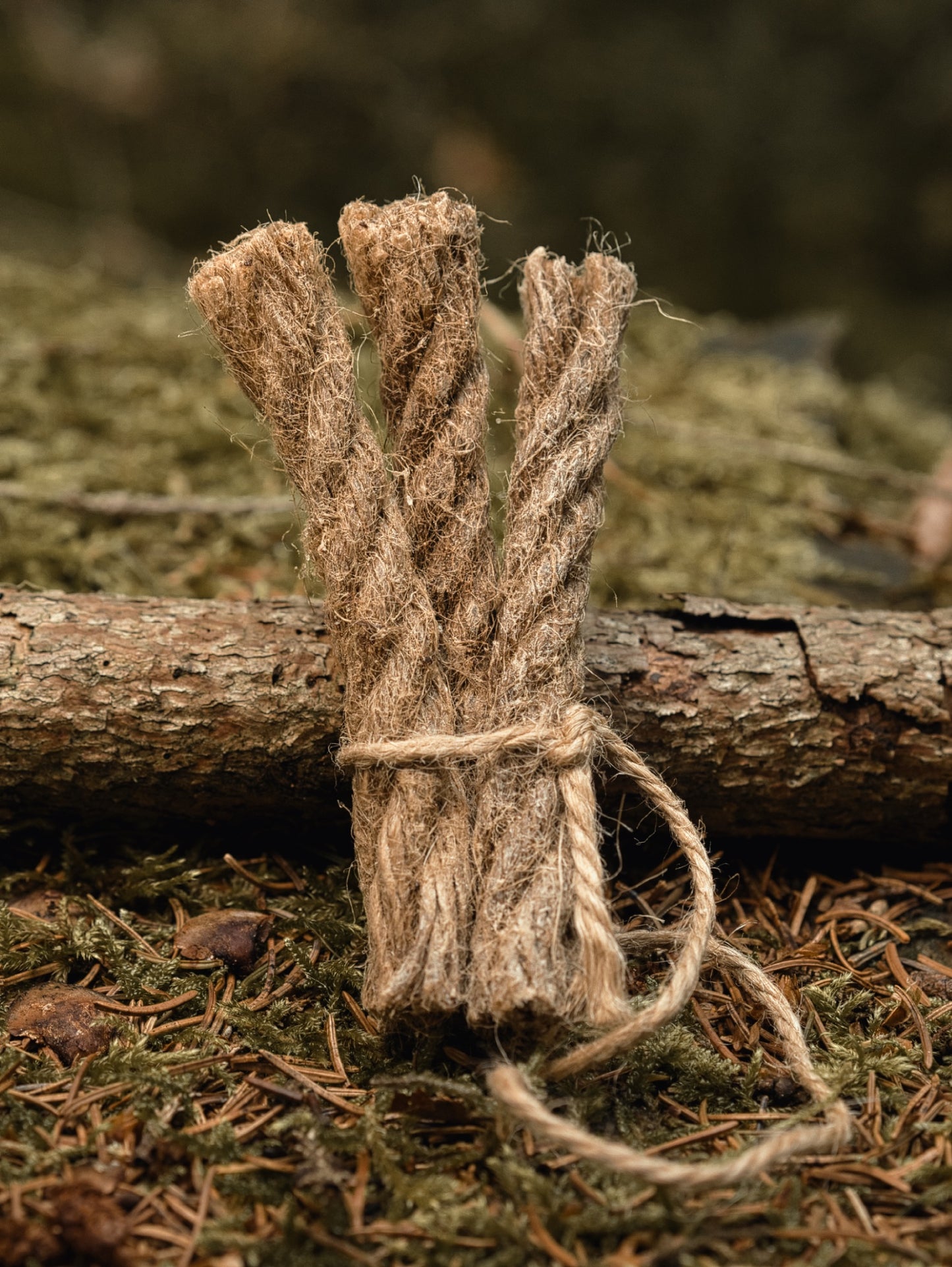 Rope Set 3er - Baumharz-Hanfseile | Feueranzünder | Harz-Paraffin-Anzünder