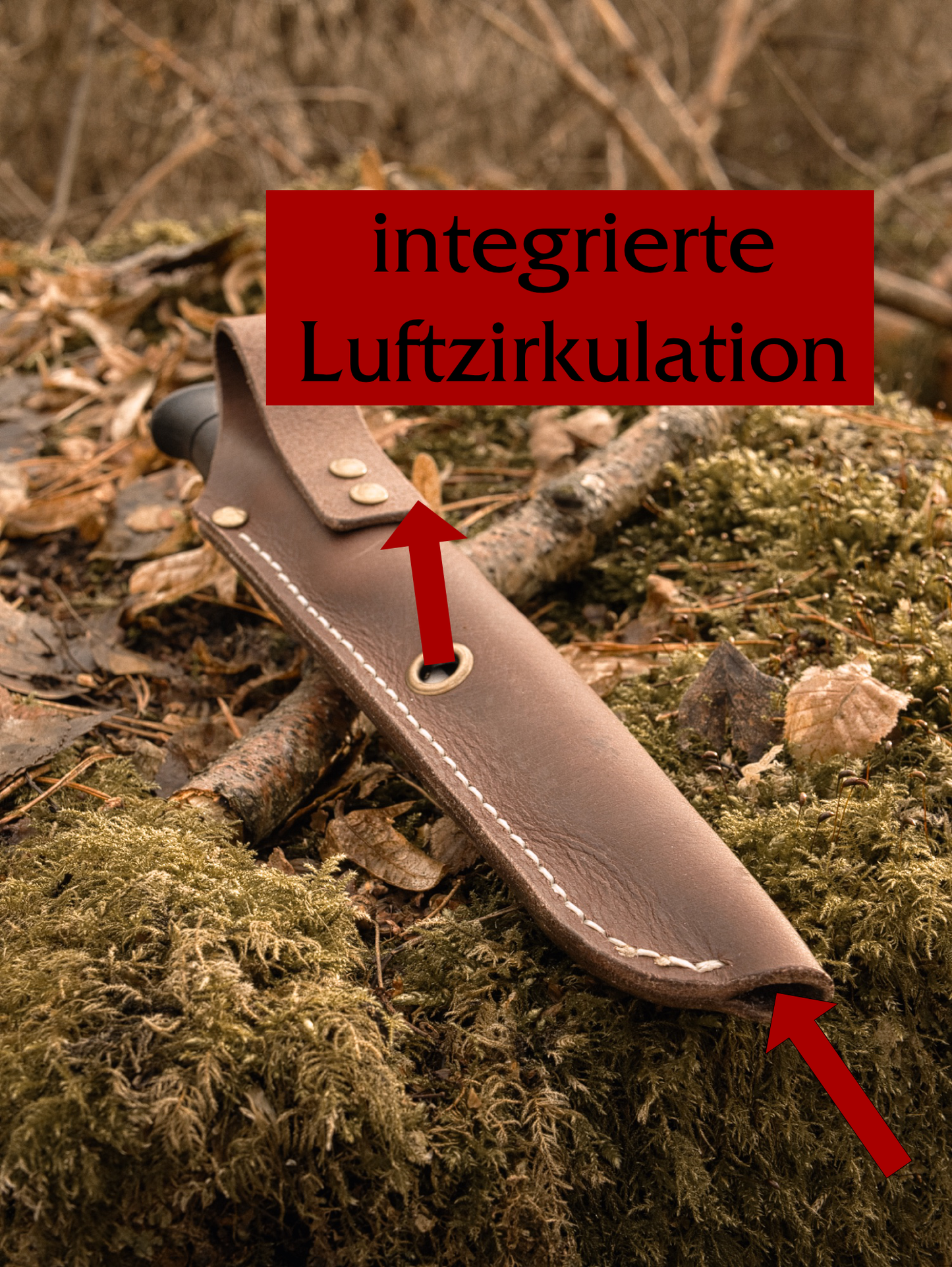 Lederscheide für Mora Garberg & Kansbol Büffelleder Rechts- oder Linksträger mit Belüftungssystem handgefertigt - kaffeebraun
