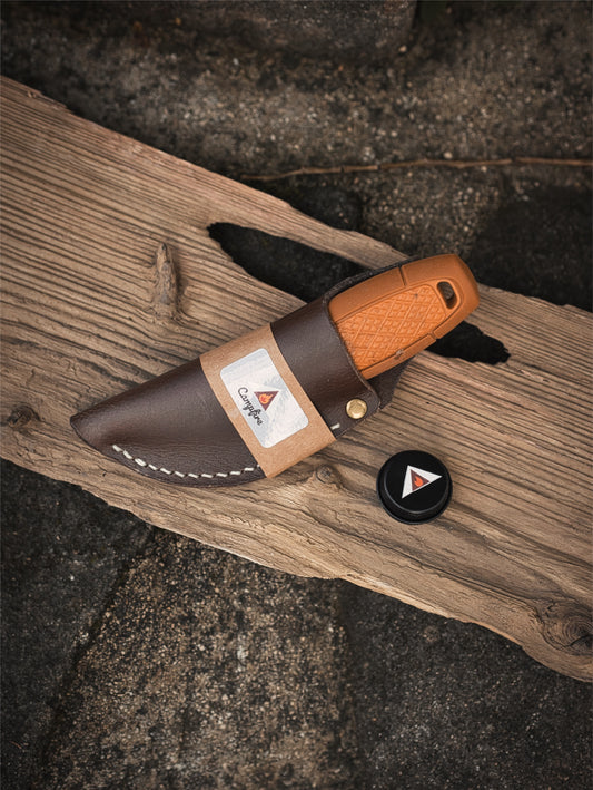 Lederscheide für Mora Eldris Büffelleder Rechts- oder Linksträger mit Belüftungssystem - kaffeebraun