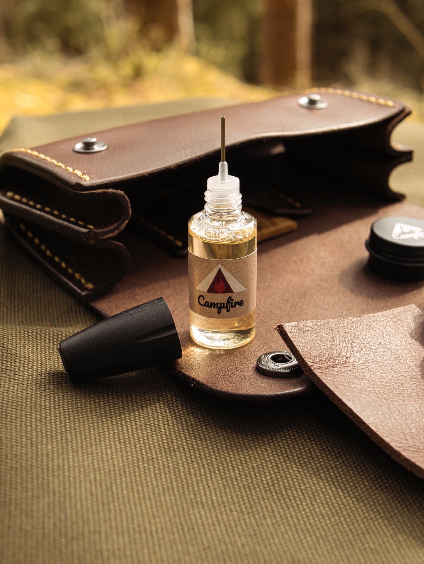 Messer Schärf- und Pflegeset für unterwegs | Schärfstein | Pflegeöl | Abziehleder | Büffelledertasche | Messerschärfset